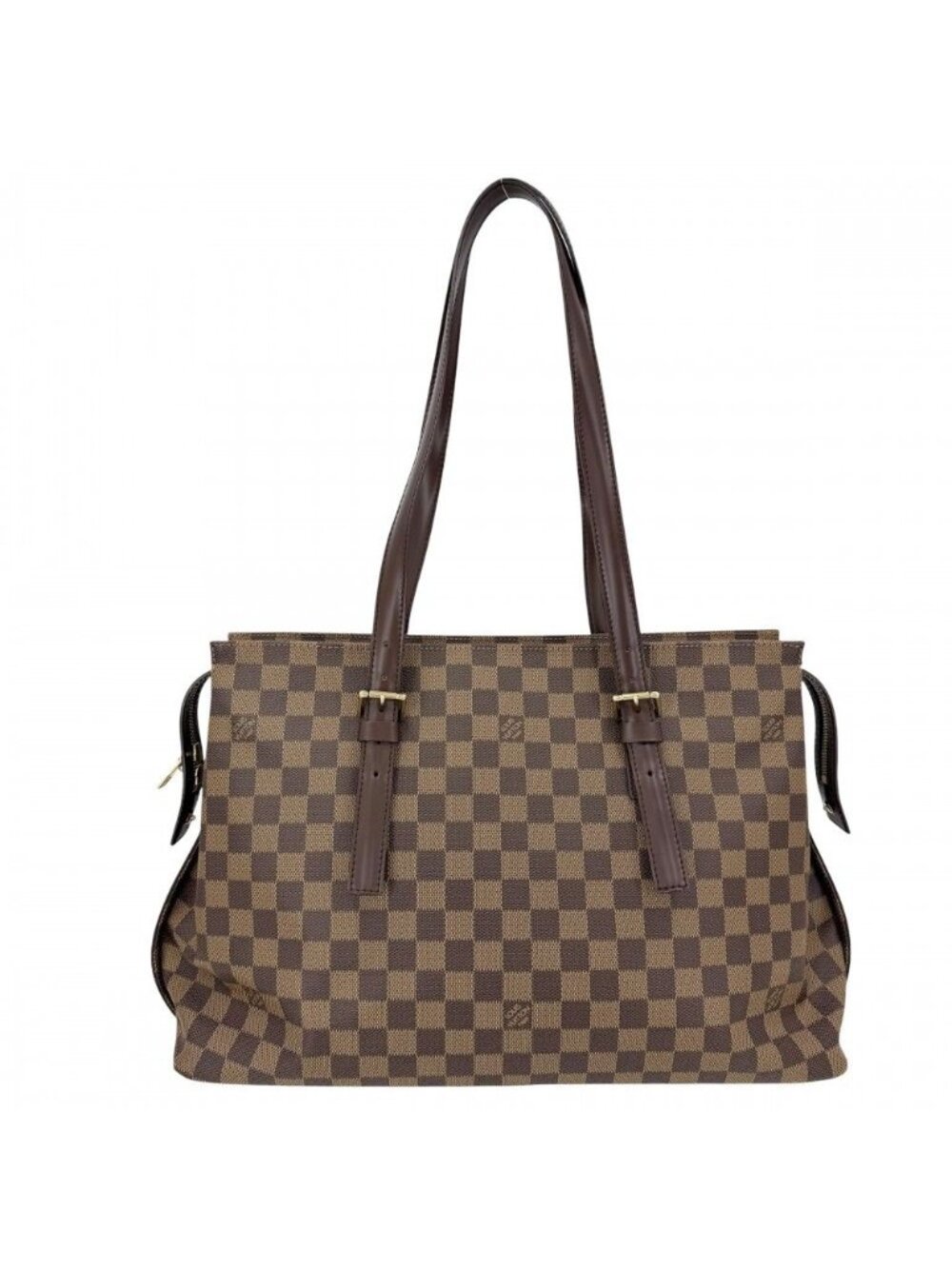 Louis Vuitton Tote Damier Chelsea Handbag Shoulder Brown Gold
